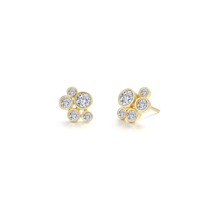 Bubble Cluster Bezel Earrings