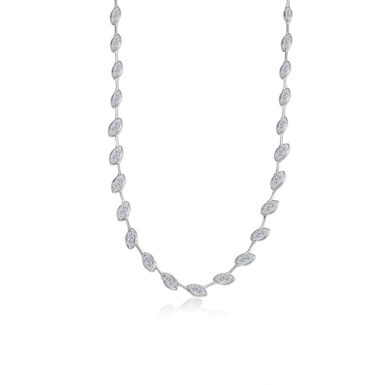 East-West Marquise Station Necklace