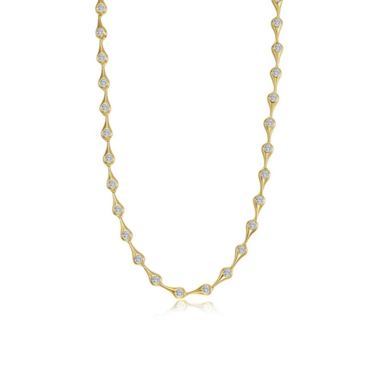 Teardrop Bezel Line Necklace