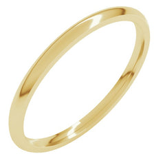 14K Yellow Gold 1.5 mm Lightweight Comfort-Fit Half Round Band Size 4