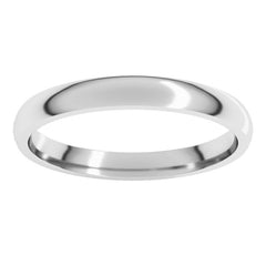 14K White Gold 2.5 mm Lightweight Comfort-Fit Half Round Band Size 7.5
