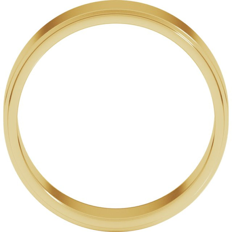 10K Yellow Gold 7 mm Stepped-Edge Flat Band Size 12.5