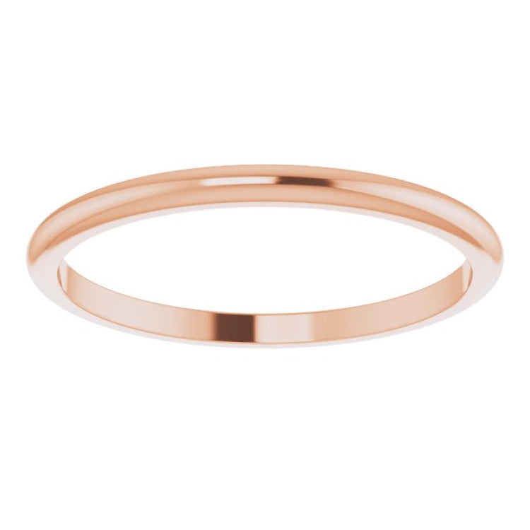 14K Rose Gold 1.5 mm Half Round Band Size 6