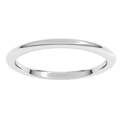 14K White Gold 1.5 mm Comfort-Fit Half Round Band Size 4