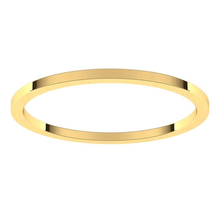 14K Yellow Gold 1 mm Flat Band Size 6