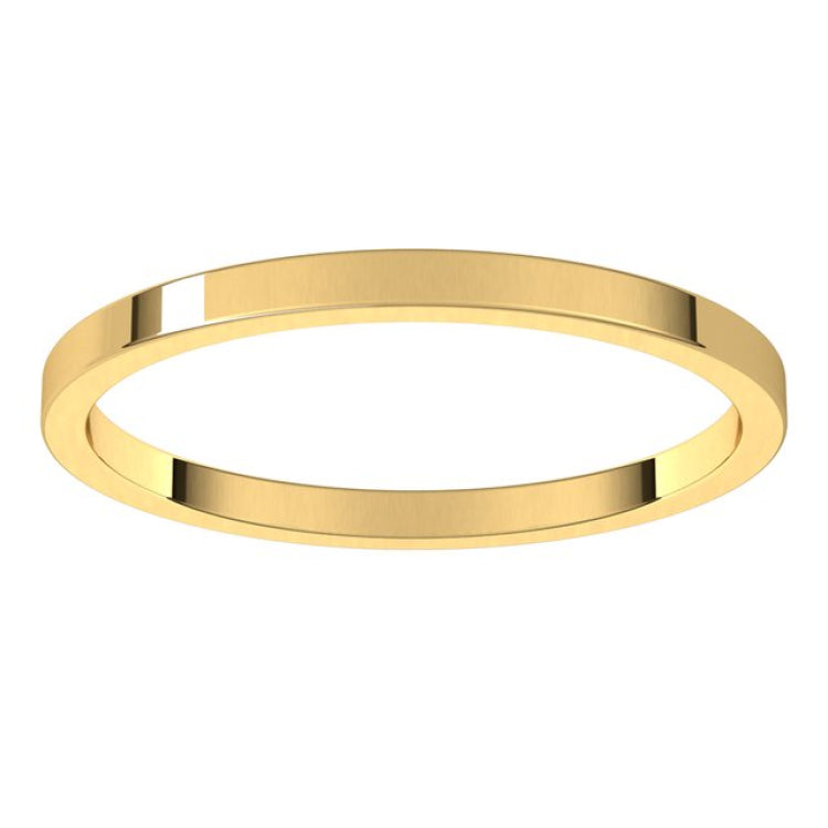 14K Yellow Gold 1.5 mm Flat Band Size 7.5