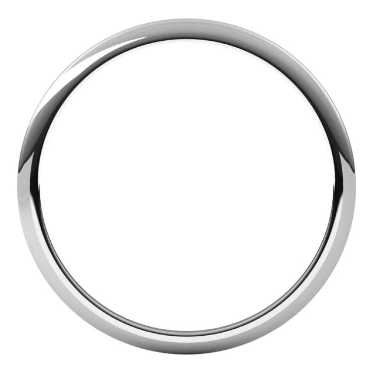 Platinum 1 mm Half Round Band Size 7