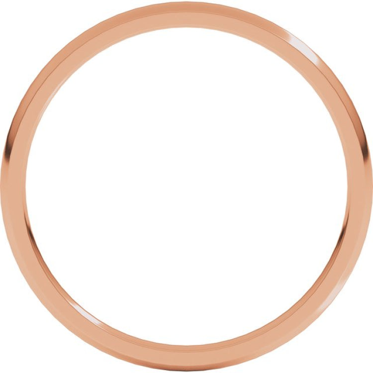 14K Rose Gold 1.5 mm Lightweight Comfort-Fit Half Round Band Size 5