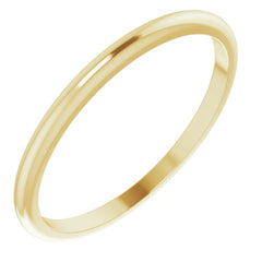 14K Yellow Gold 1.5 mm Half Round Band Size 4.5