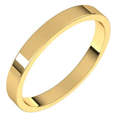 14K Yellow Gold 2.5 mm Flat Band Size 8