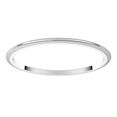 Platinum 1 mm Half Round Band Size 5.5