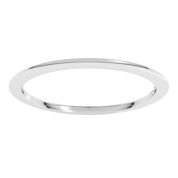 Platinum 1 mm Comfort-Fit Half Round Band Size 6