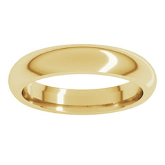 14K Yellow Gold 4 mm Comfort-Fit Half Round Band Size 12