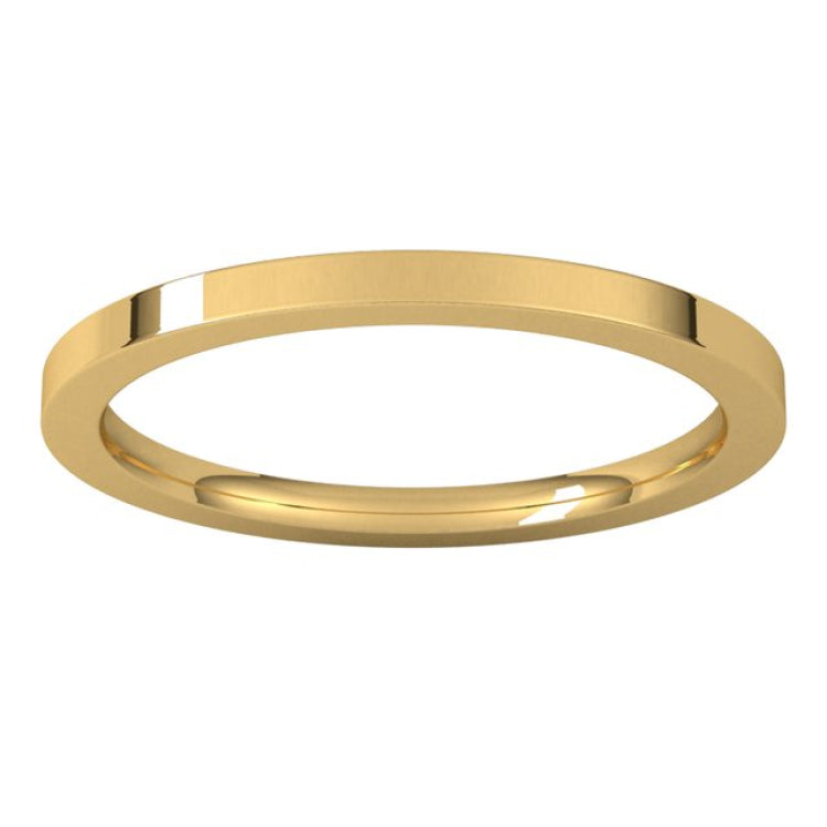 14K Yellow Gold 1.5 mm Comfort-Fit Flat Band Size 7