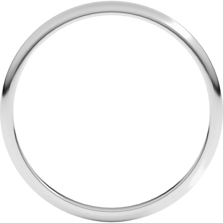 14K White Gold 1.5 mm Lightweight Half Round Band Size 6