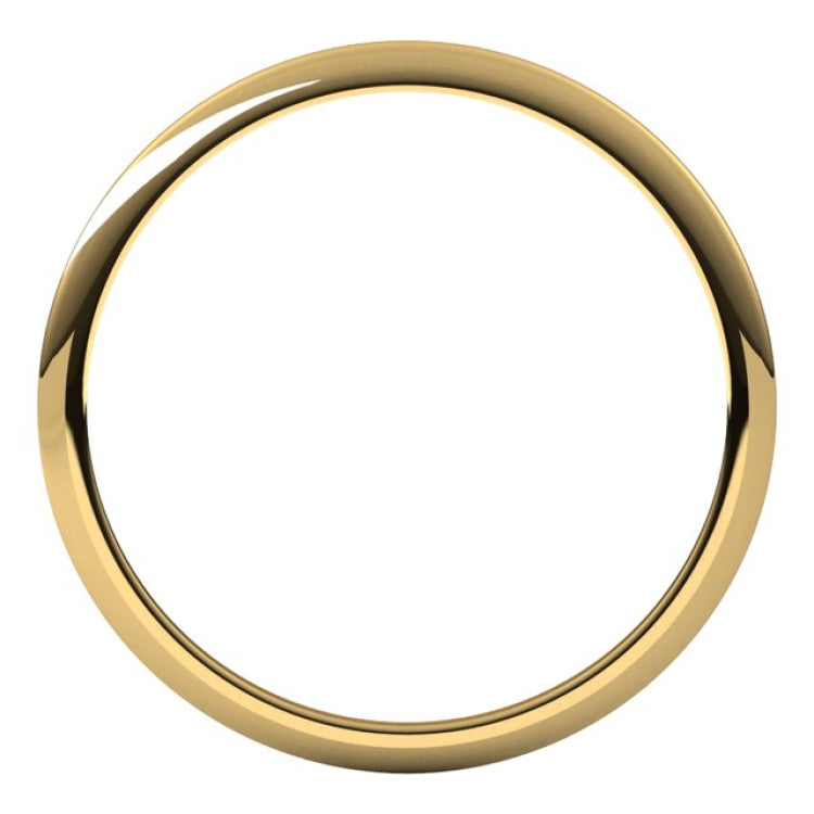 10K Yellow Gold 1 mm Half Round Band Size 7