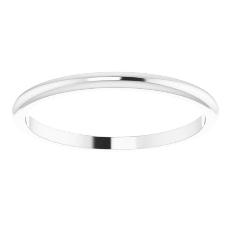 14K White Gold 1.5 mm Half Round Band Size 10