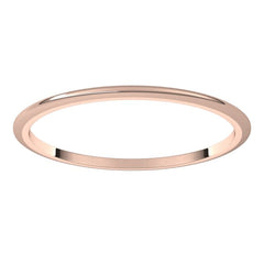 10K Rose Gold 1 mm Half Round Band Size 5.5