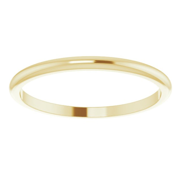 10K Yellow Gold 1.5 mm Half Round Band Size 6.5