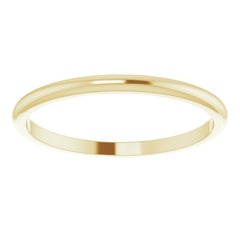 10K Yellow Gold 1.5 mm Half Round Band Size 6.5