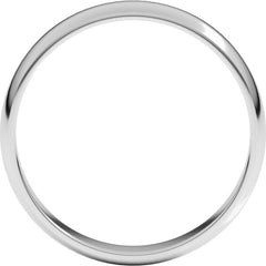 14K White Gold 4 mm Lightweight Half Round Band Size 12