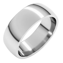 14K X1 White Gold 7 mm Lightweight Comfort-Fit Half Round Band Size 12.5
