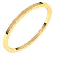 18K Yellow Gold 1 mm Flat Band Size 5