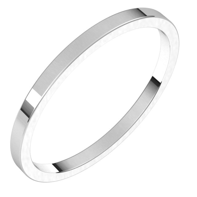 18K White Gold 1.5 mm Flat Band Size 7.5