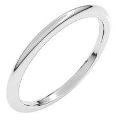 14K White Gold 1.5 mm Comfort-Fit Half Round Band Size 10