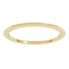 10K Yellow Gold 1 mm Comfort-Fit Half Round Band Size 6.5