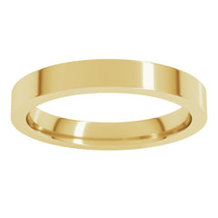 14K Yellow Gold 3 mm Comfort-Fit Flat Band Size 8.5