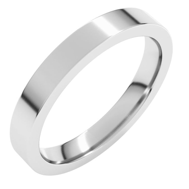 Platinum 3 mm Comfort-Fit Flat Band Size 9.5