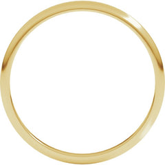 14K Yellow Gold 1.5 mm Lightweight Half Round Band Size 4.5