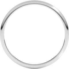 14K White Gold 1.5 mm Lightweight Half Round Band Size 5.5