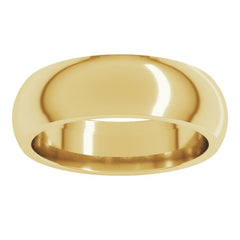 10K Yellow Gold 6 mm Comfort-Fit Half Round Band Size 12