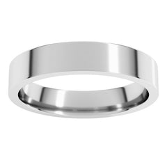10K White Gold 4 mm Lightweight Comfort-Fit Flat Band Size 5
