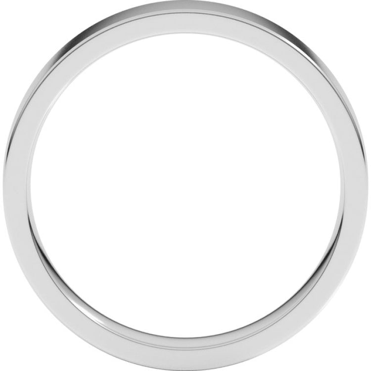 14K White Gold 4 mm Lightweight Comfort-Fit Flat Band Size 7.5