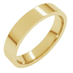 18K Yellow Gold 4 mm Lightweight Comfort-Fit Flat Band Size 7