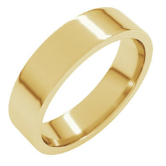 14K Yellow Gold 5 mm Lightweight Comfort-Fit Flat Band Size 7.5