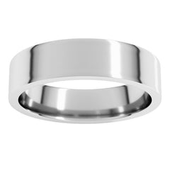 14K White Gold 5 mm Lightweight Comfort-Fit Flat Band Size 9.5