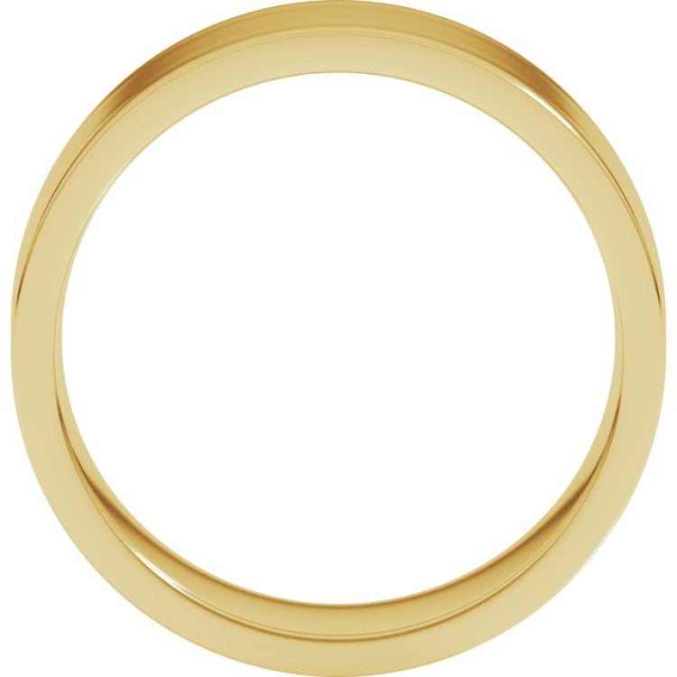 14K Yellow Gold 7 mm Lightweight Comfort-Fit Flat Band Size 8
