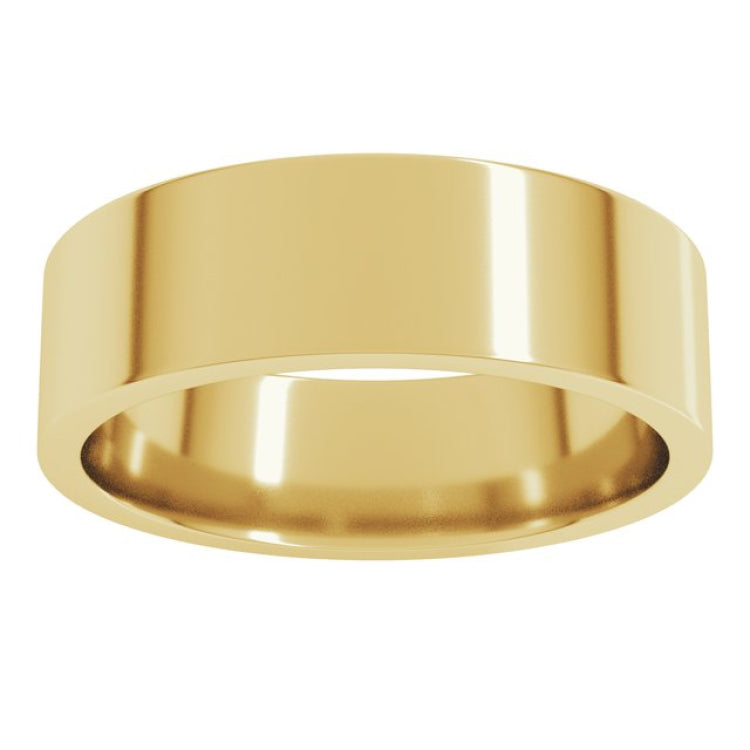 10K Yellow Gold 6 mm Lightweight Comfort-Fit Flat Band Size 10.5