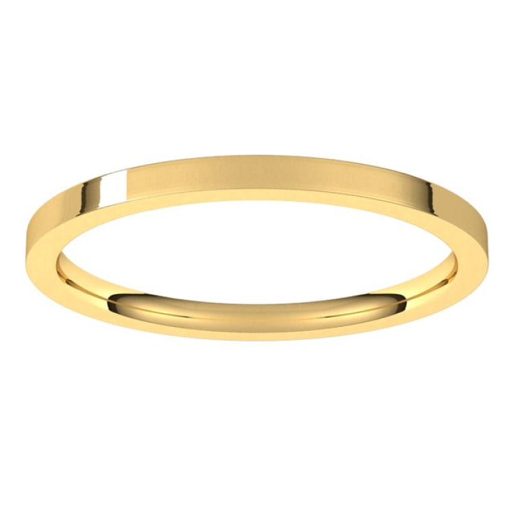14K Yellow Gold 1.5 mm Flat Comfort Fit Light Band Size 6.5