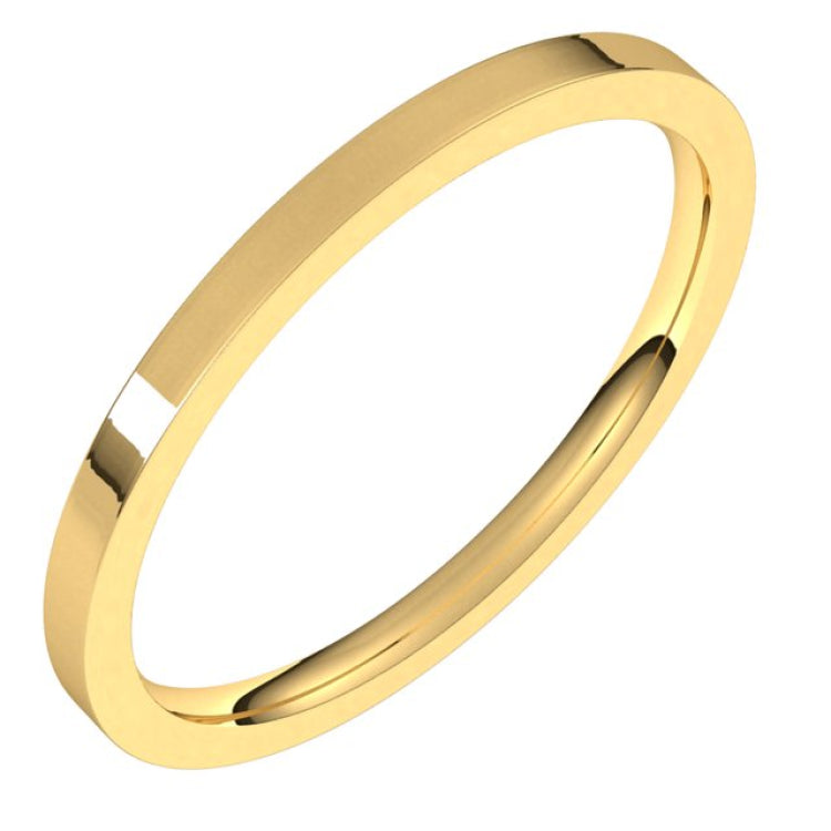 14K Yellow Gold 1.5 mm Lightweight Comfort-Fit Flat Band Size 6