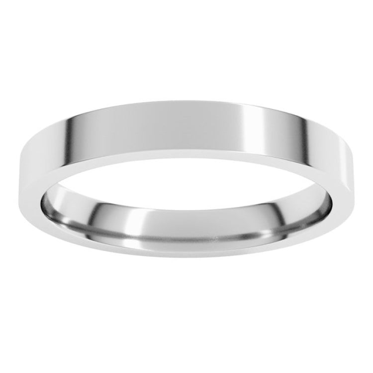 14K White Gold 3 mm Lightweight Comfort-Fit Flat Band Size 7.5