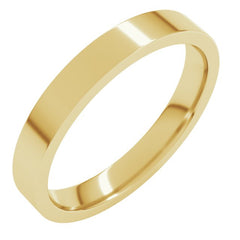 14K Yellow Gold 3 mm Flat Comfort Fit Light Band Size 7