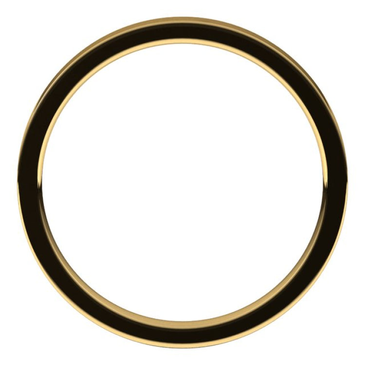 14K Yellow Gold 2 mm Lightweight Comfort-Fit Flat Band Size 8