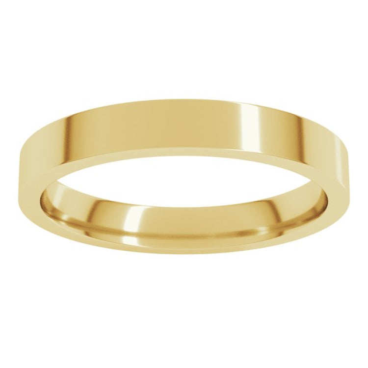 14K Yellow Gold 3 mm Lightweight Comfort-Fit Flat Band Size 9