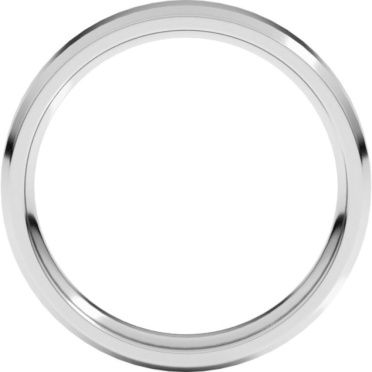 Platinum 4 mm Beveled-Edge Comfort-Fit Flat Band Size 8
