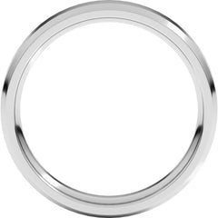 Platinum 4 mm Beveled-Edge Comfort-Fit Flat Band Size 8